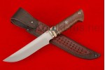 Нож Тайга (сталь М 398 Bohler, мамонт, нейзильбер, стабилизированная карельская береза, мозаичный пин)